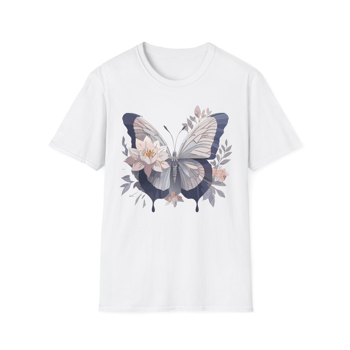 Floral Butterfly Flower Wings Graphic Design Unisex 100 Cotton Gildan T-Shirt