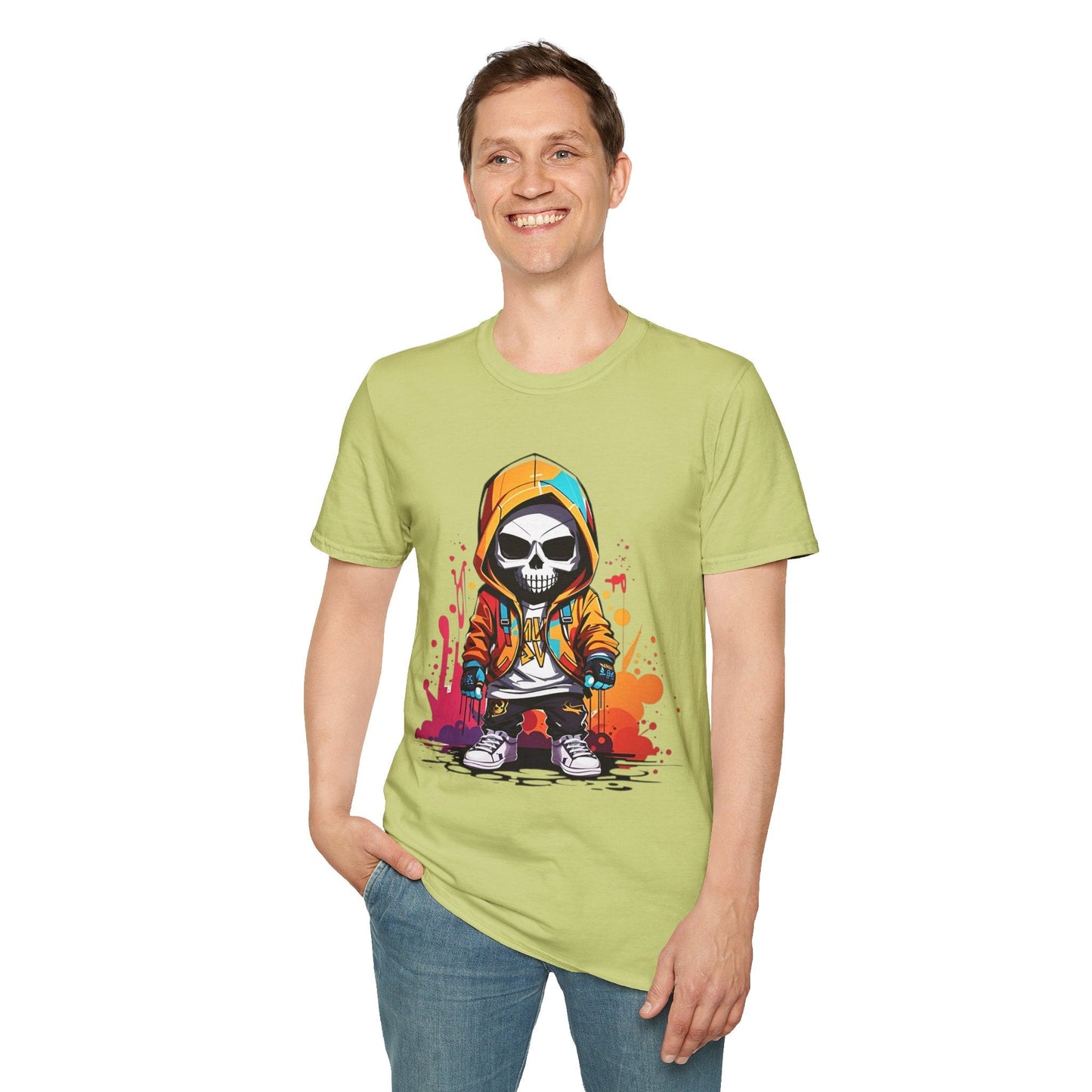 Skull Shirt Unisex Skeleton Graphic Tee Gildan Softstyle 64000 100 Percent Cotton