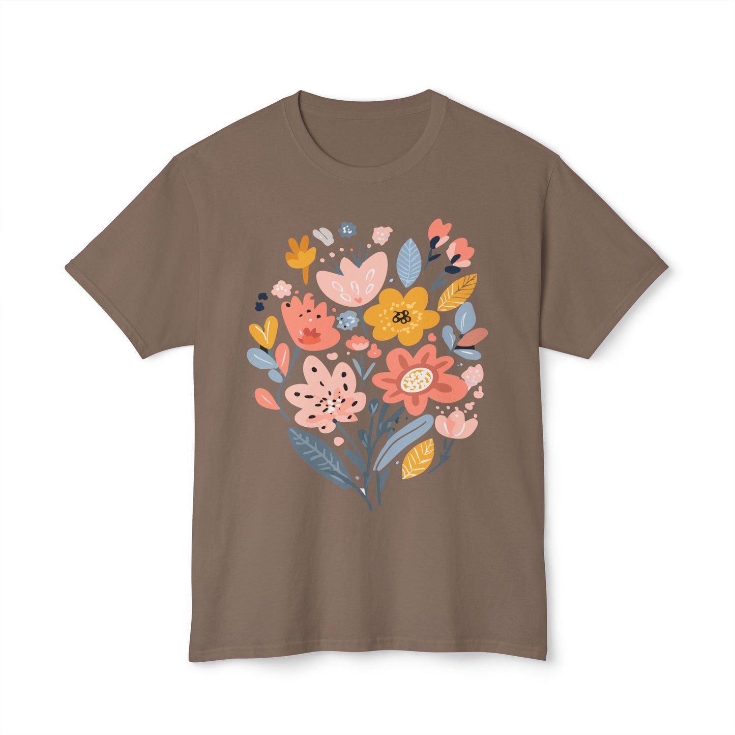 Unisex HD Cotton Floral Art Print T Shirt With Vintage Flowers Design Tee Premium Quality