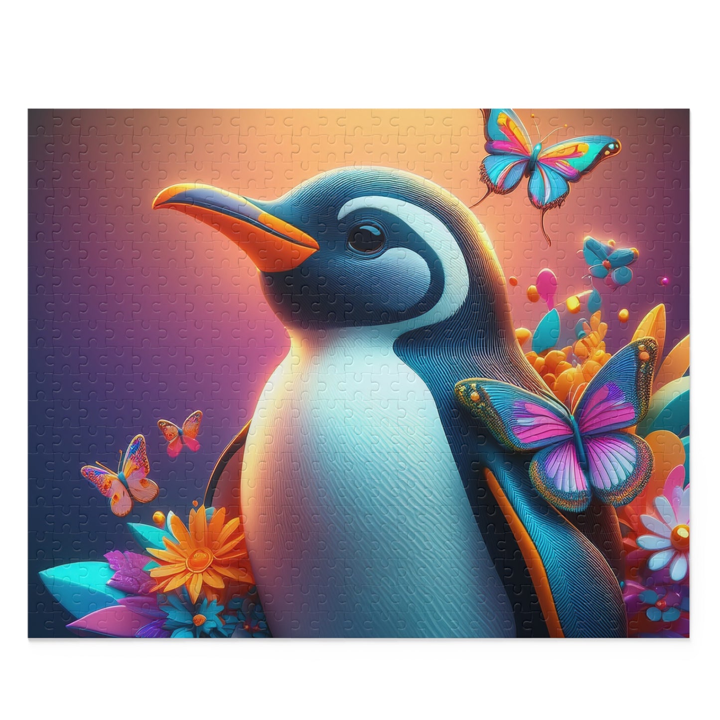 Puzzles-61 Kids Penguin Puzzle 500-Piece  Floral Penguin Puzzle 500-Piece, Animals Kids Puzzles Size: 16" x 20",  Ages 9+