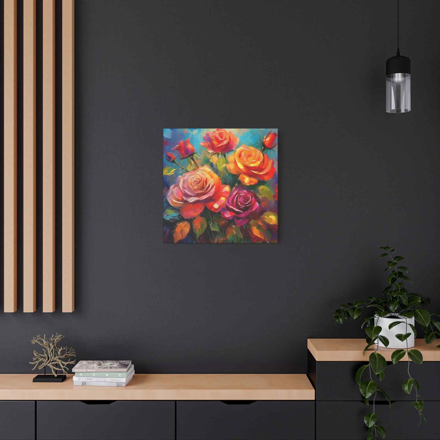 Orange Roses Print Canvas, Roses Oil Paint Print 20x20, 24x24, 30x30, 32x32, 36x36, Floral Art Design Print Non-Frame MC-17