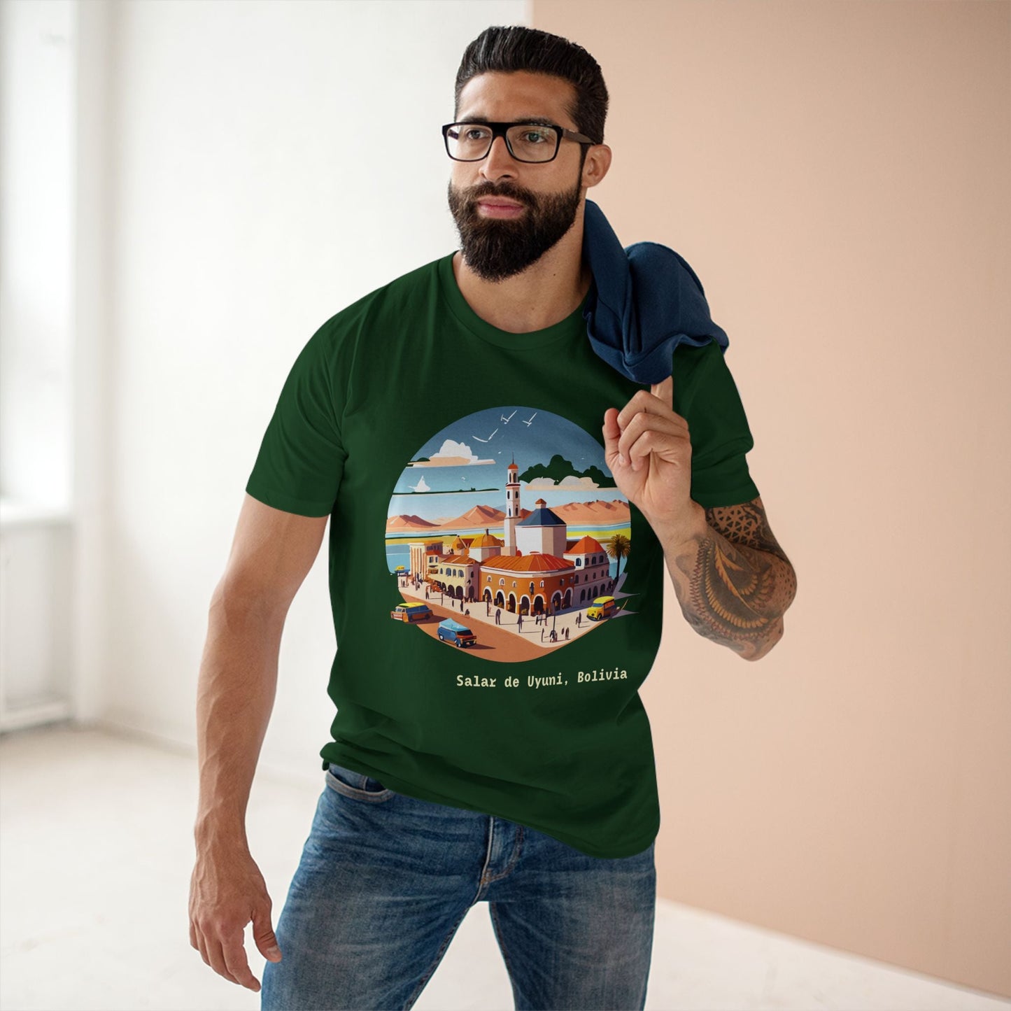Bolivia Travel Shirt Unisex Premium Cotton Staple Tee With Original Retro2Nova Art Design