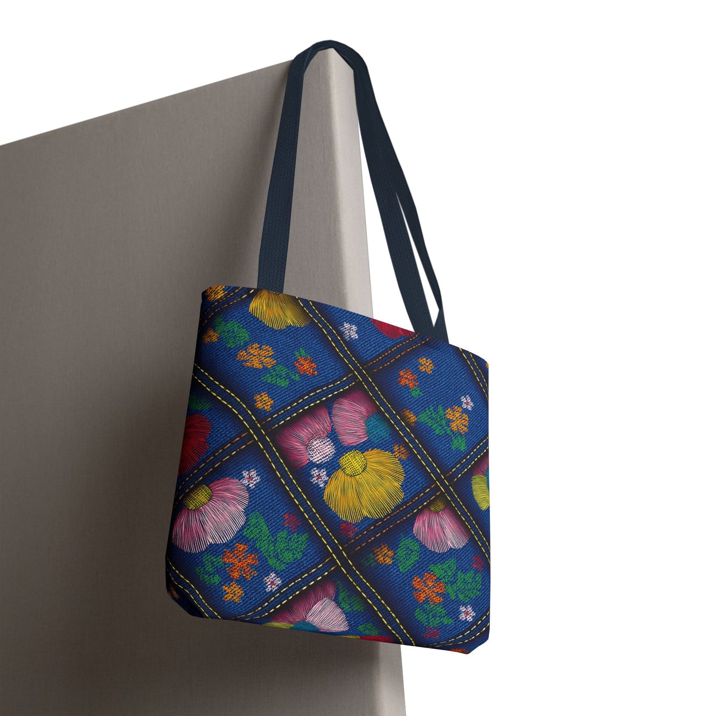 Denim Fabric Imitation Print Unisex Canvas Bag Poly Spun 3 Sizes Tote Bag 132