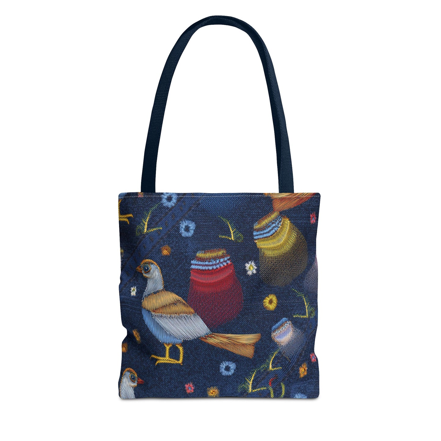Denim Fabric Imitation Print Unisex Canvas Bag Poly Spun 3 Sizes Tote Bag 194-3