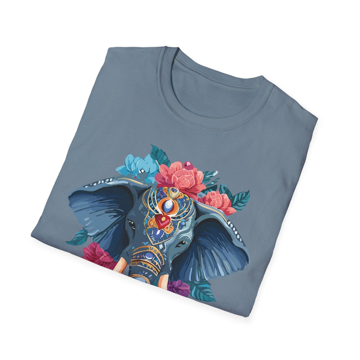 Elephant T Shirt Unisex Softstyle Tee Gildan 64000 100 Percent Ring Spun Cotton Fabric