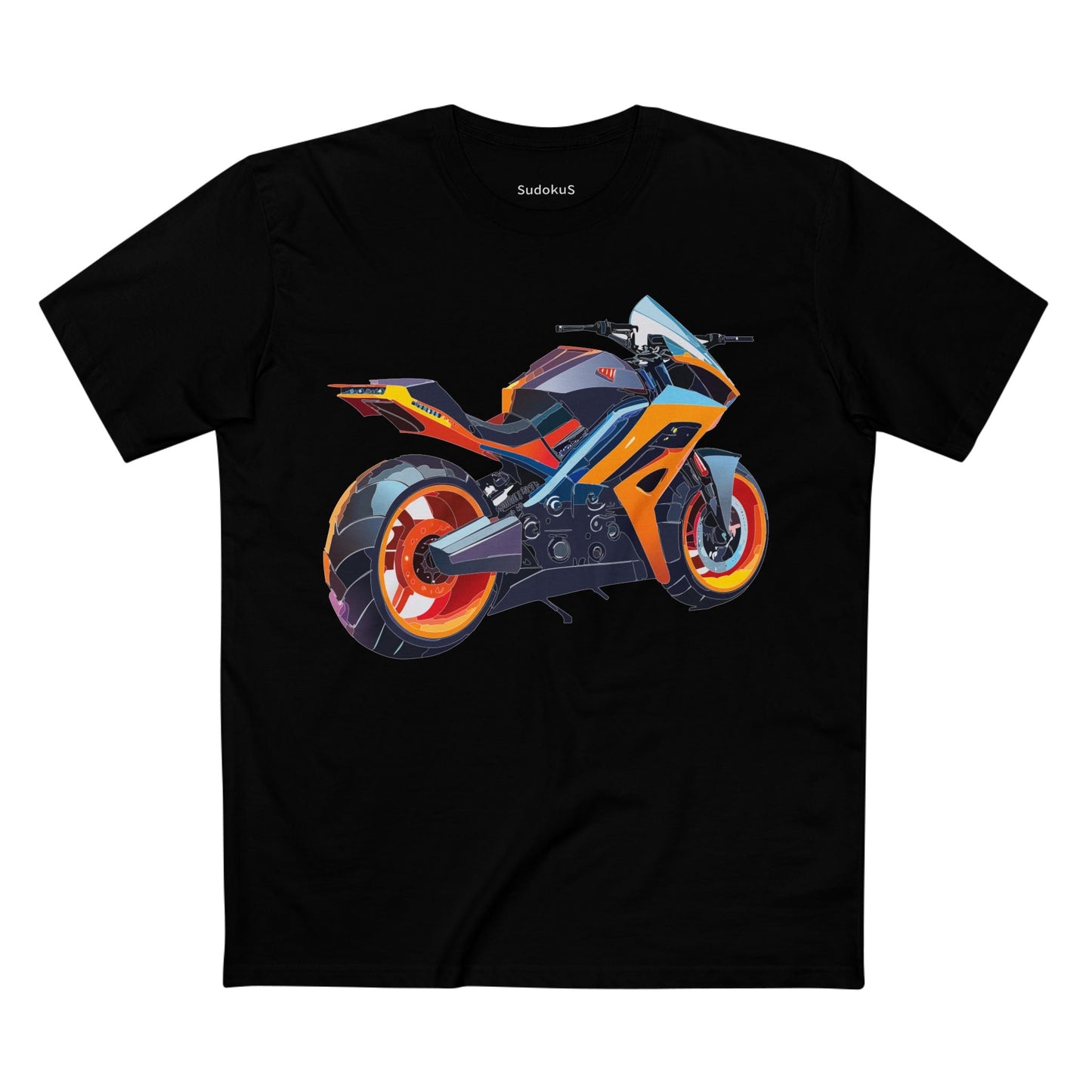 Moto Bike Graphic Unisex 100 Cotton Staple Tee 30