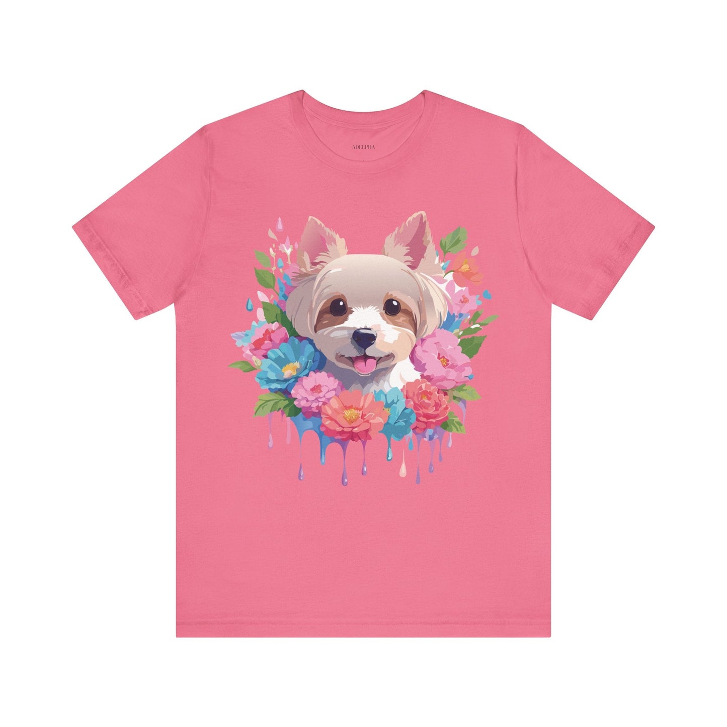 Unisex Graphic T Shirt With Original Adelpha Artwork Vintage Inspired Dog Design