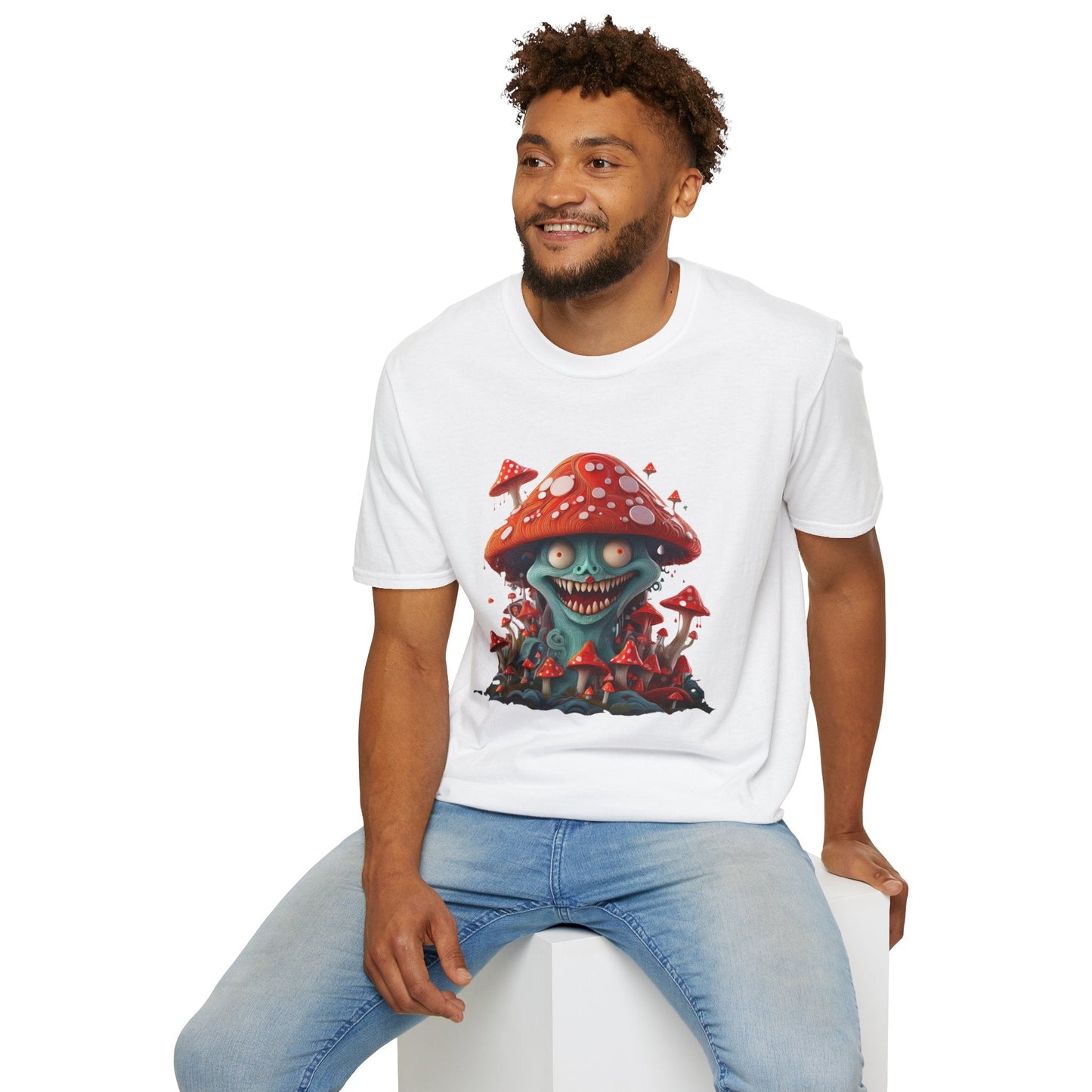 Mashroom Tee Shirt Unisex Softstyle Short Sleeve Tee With Funny Mashroom Artwork