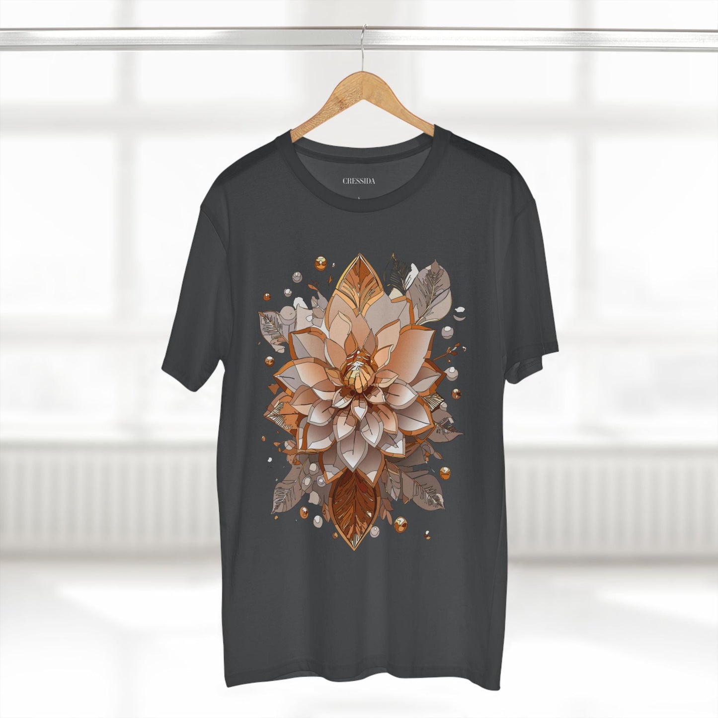 Floral Graphic T-Shirt Unisex 100 Cotton Art Design with Antique Flowers Tee 4