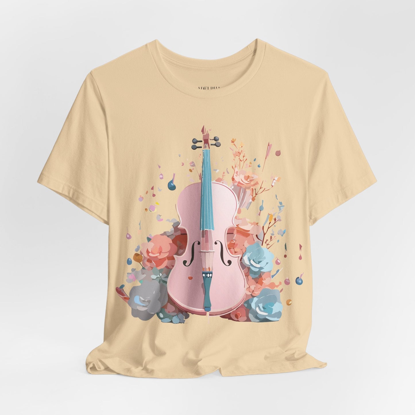 Music Graphic Unisex 100 Cotton Vintage Art with Musical Elements Tee 12