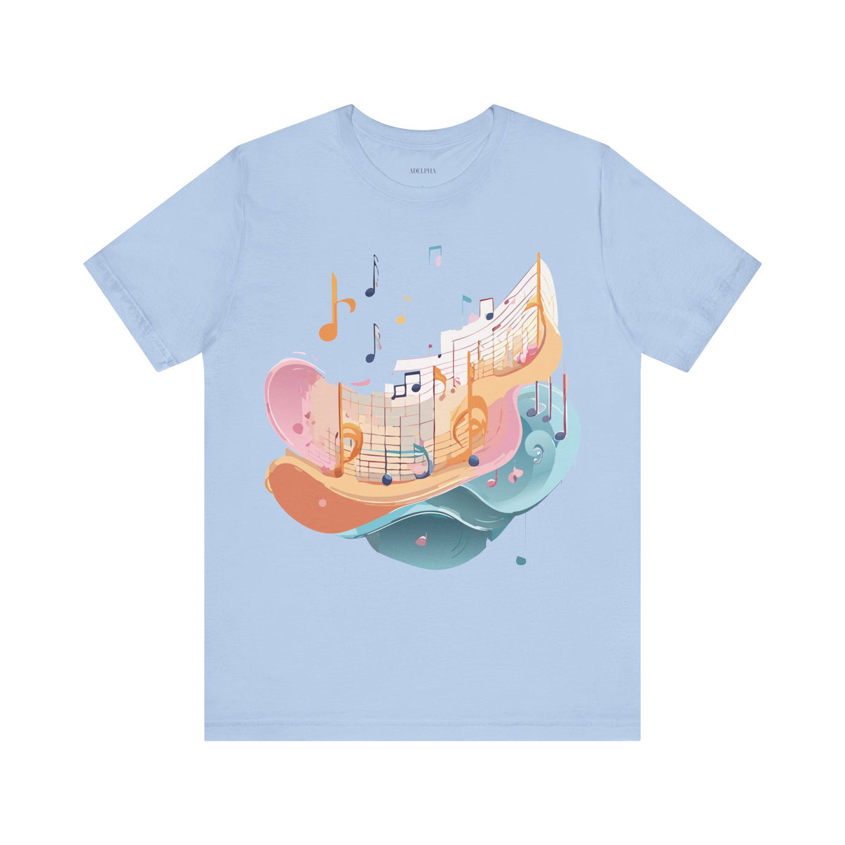 Music Graphic Unisex Cotton Bella+Canvas Tee with Art Design m139
