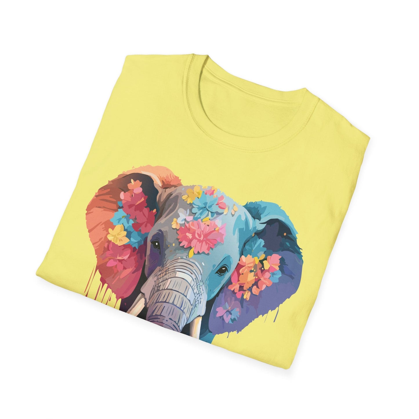 Unisex Elephant T Shirt Gildan SoftStyle 64000 100 Percent Ring Spun Cotton Tee Shirt
