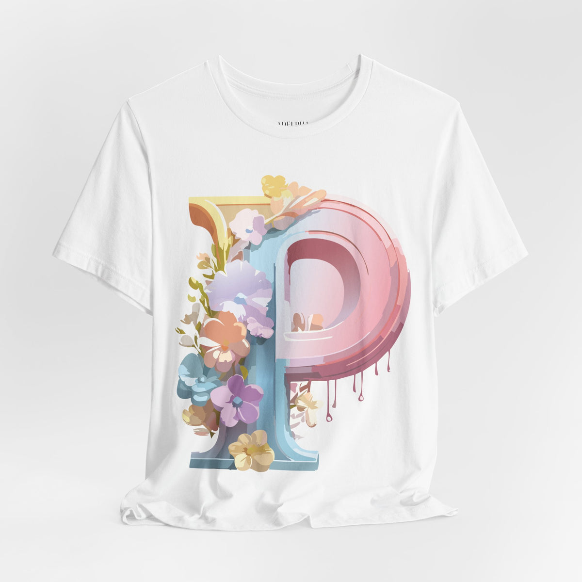Letter P Graphic Unisex Cotton Bella+Canvas Tee with Art Letter Design