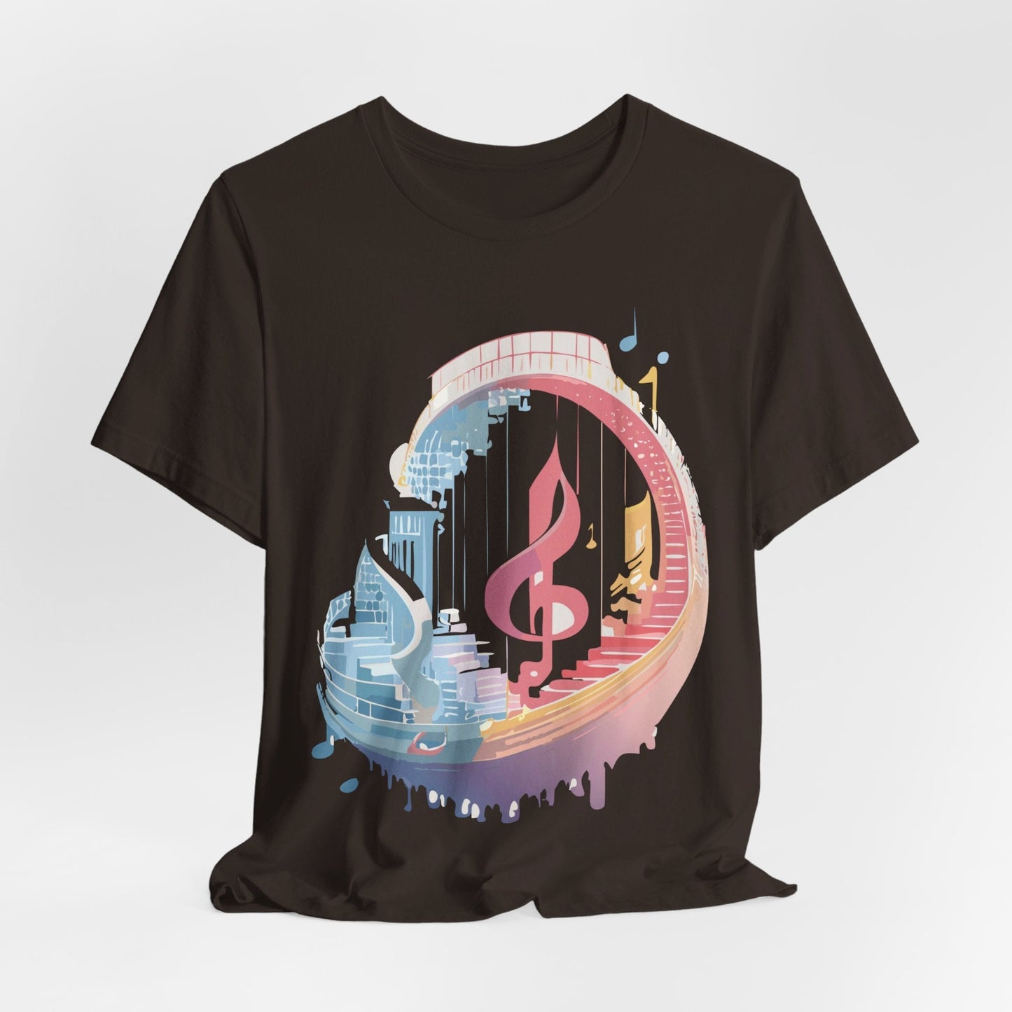 Music Graphic Unisex 100 Cotton Vintage Art with Musical Elements Tee 33