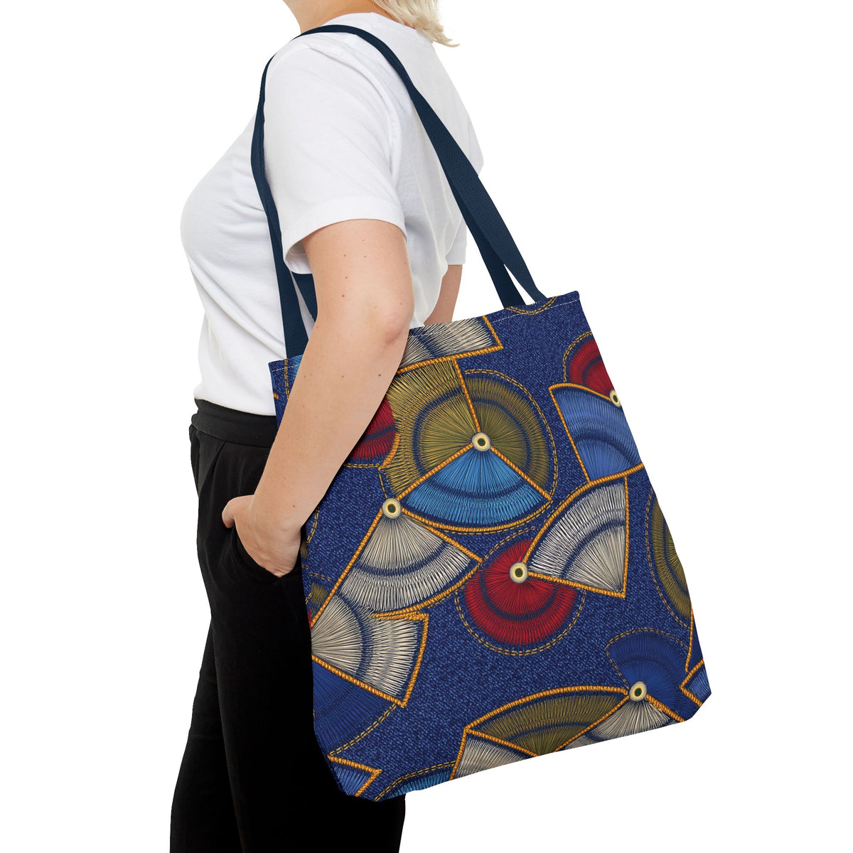 Denim Fabric Imitation Print Unisex Canvas Bag Poly Spun 3 Sizes Tote Bag 142
