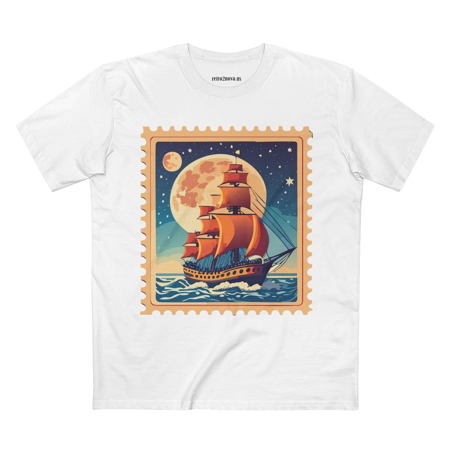 Postage Stamp Shirt Unisex Premium Cotton Tee With Original Art Design Retro2Nova