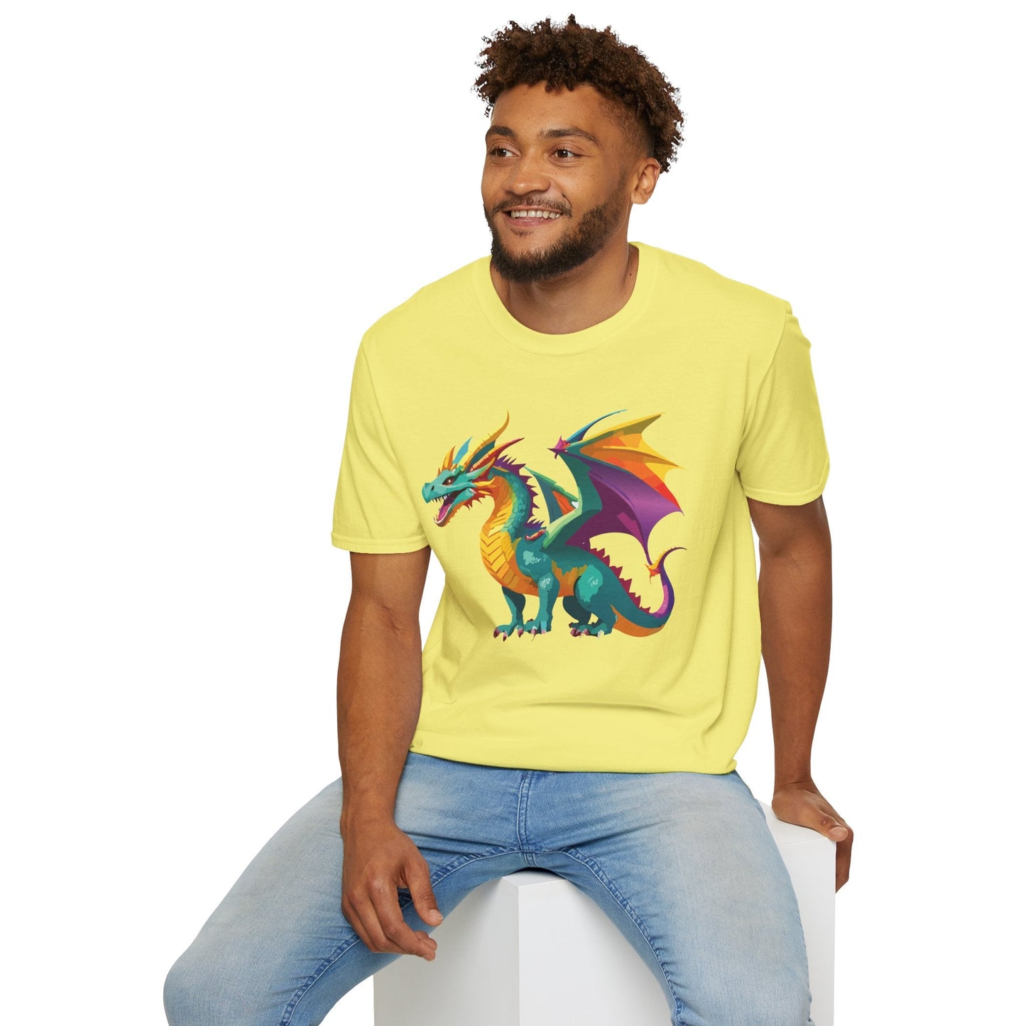 Dragon T Shirt Unisex Short Sleeve Art Design Gildan Softstyle Cotton Tee For Animal Lovers