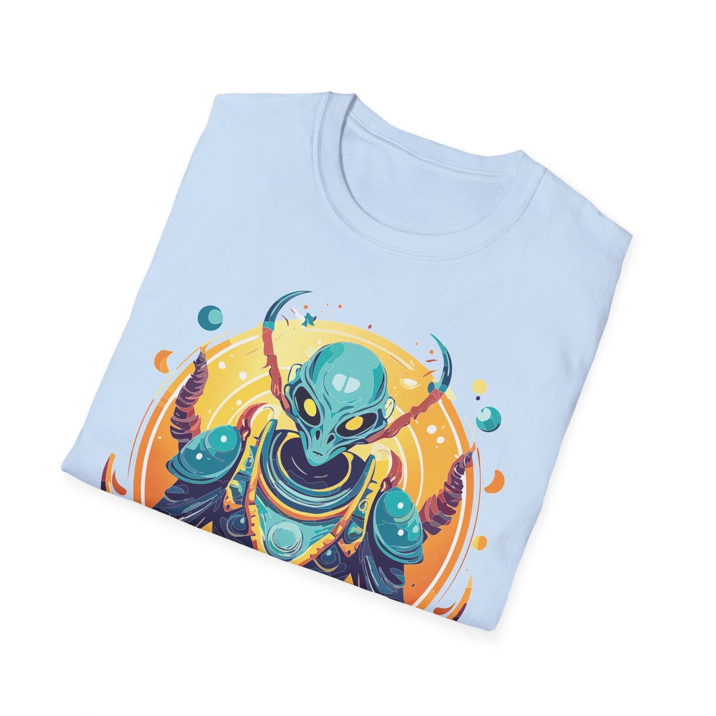 Alien Graphic Unisex Cotton Softstyle UFO Artwork Tee 16