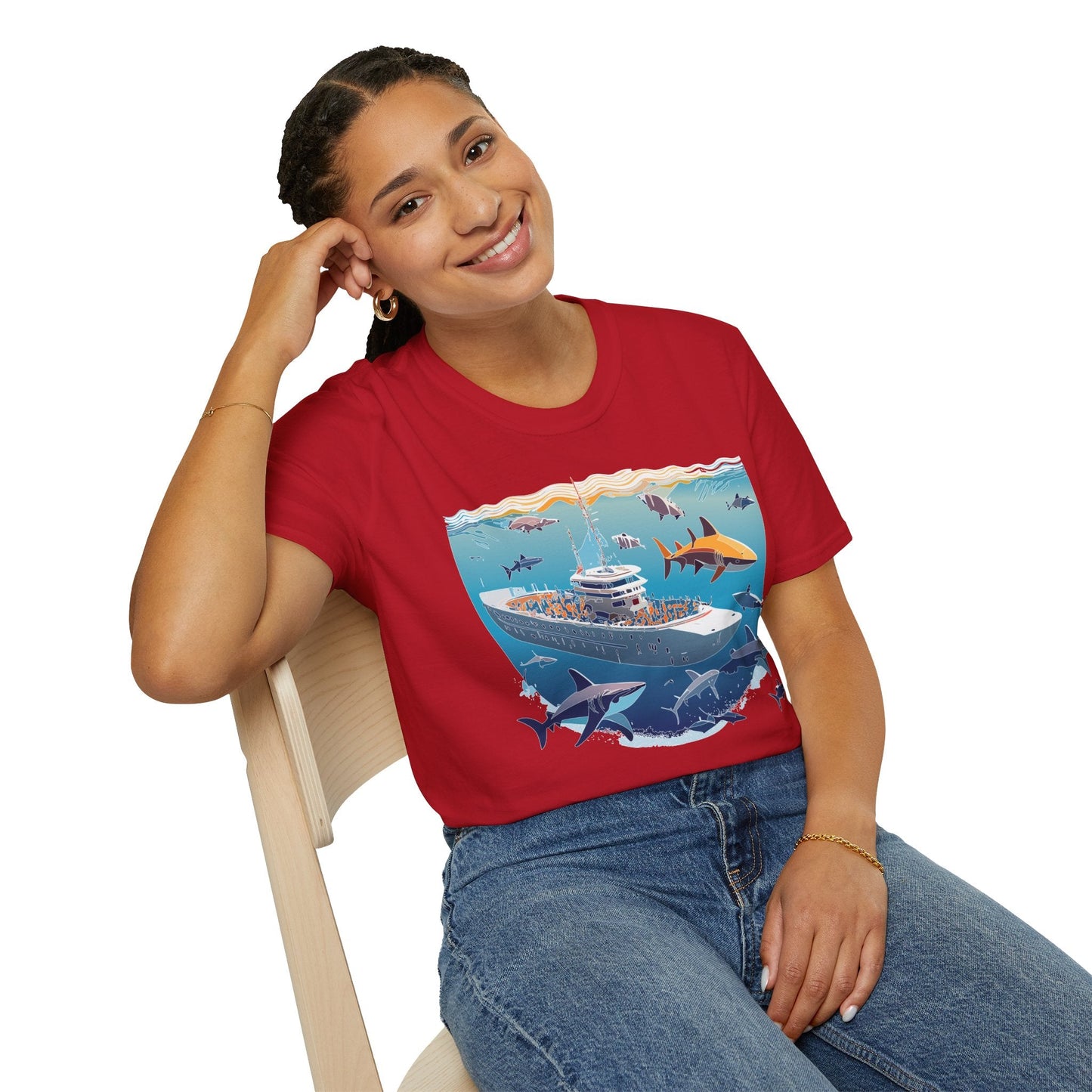 Ocean Graphic Unisex Softstyle Cotton Tee 7