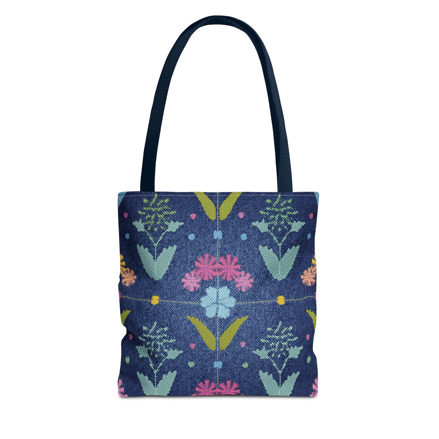 Denim Fabric Imitation Print Unisex Canvas Bag Poly Spun 3 Sizes Tote Bag 127
