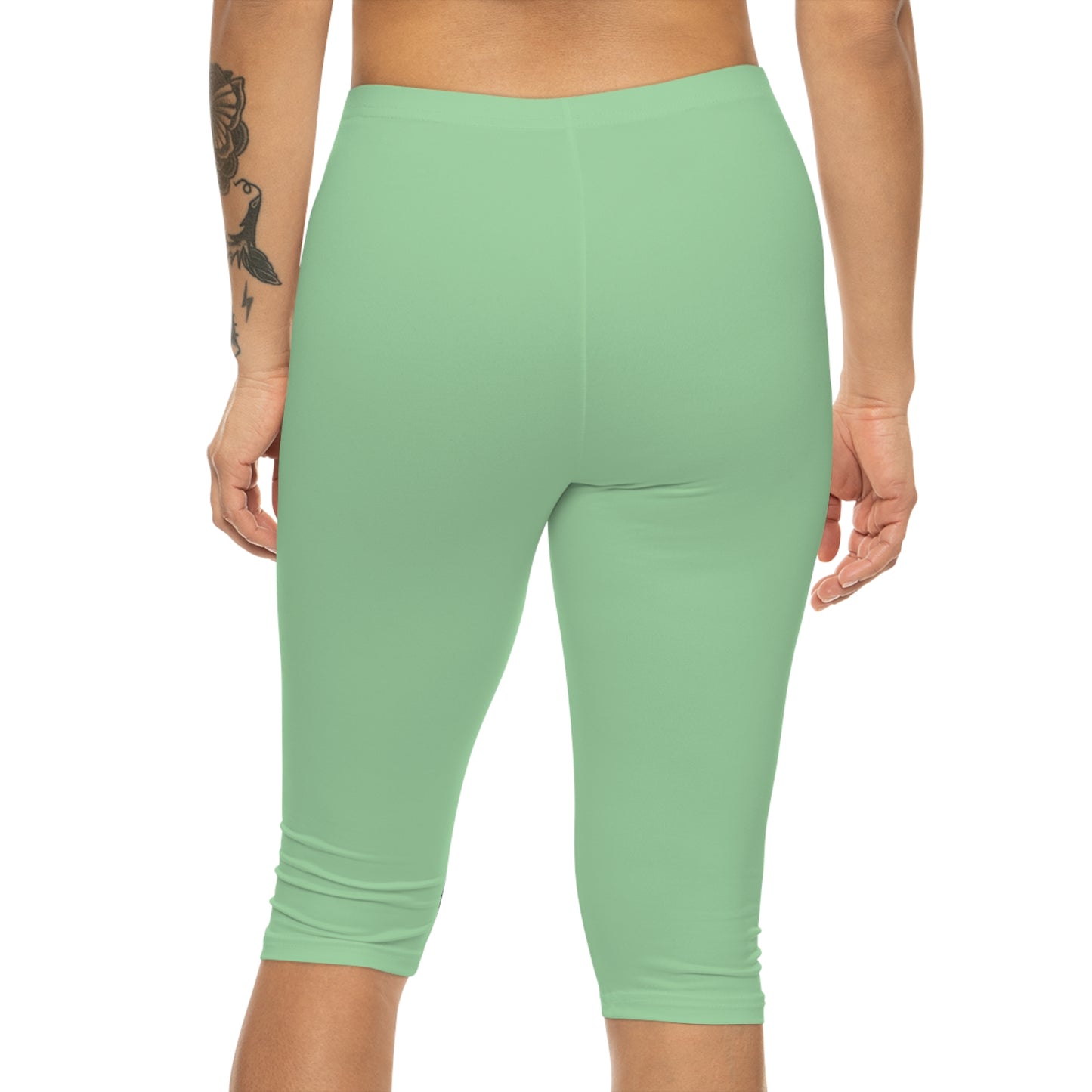Celadon Color Women's Brushed Suede Poly Span Casual Capri Leggings XS-2XL