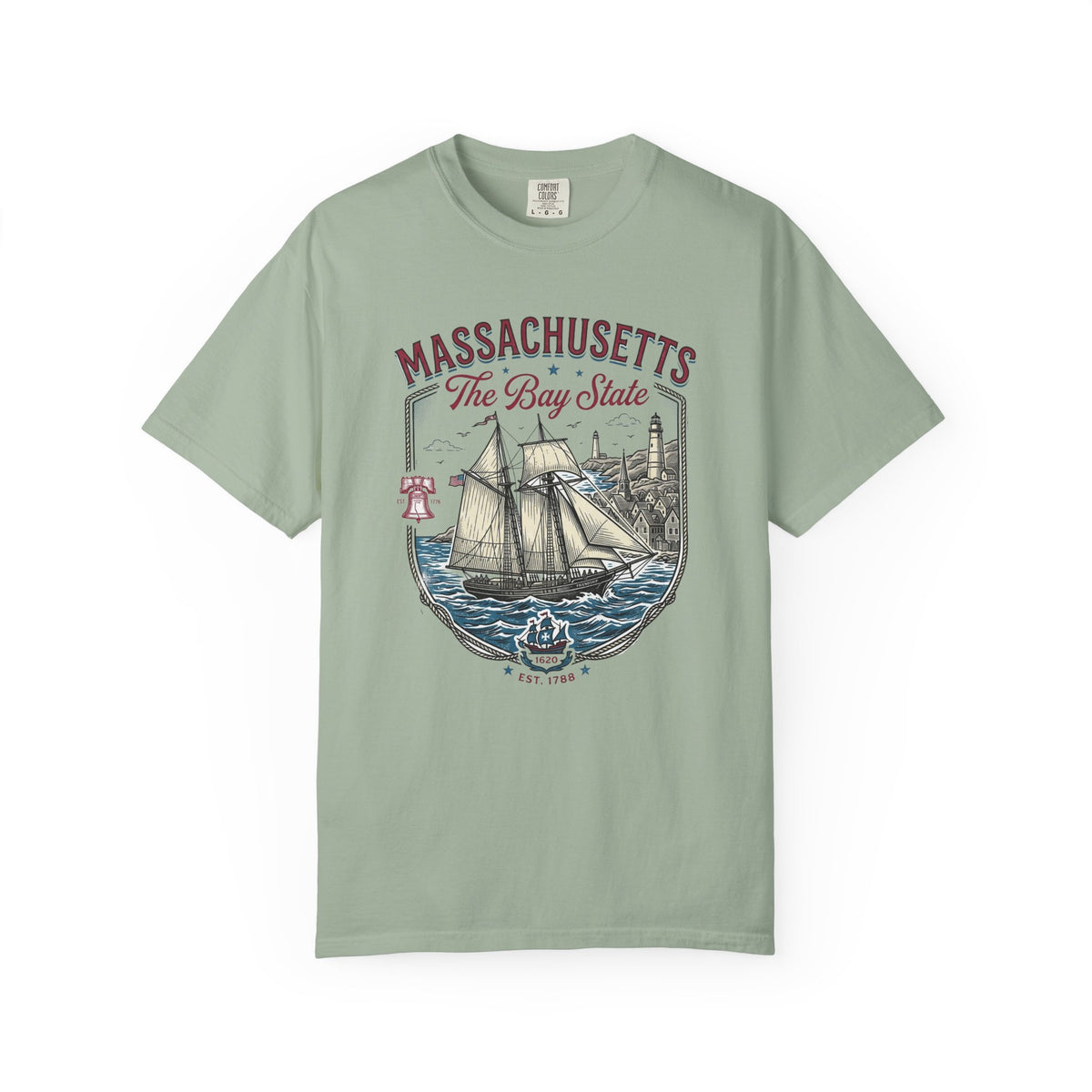 Massachusetts State Travel Tourist Graphic Tee Unisex 100 Cotton Comfort Colors T-Shirt