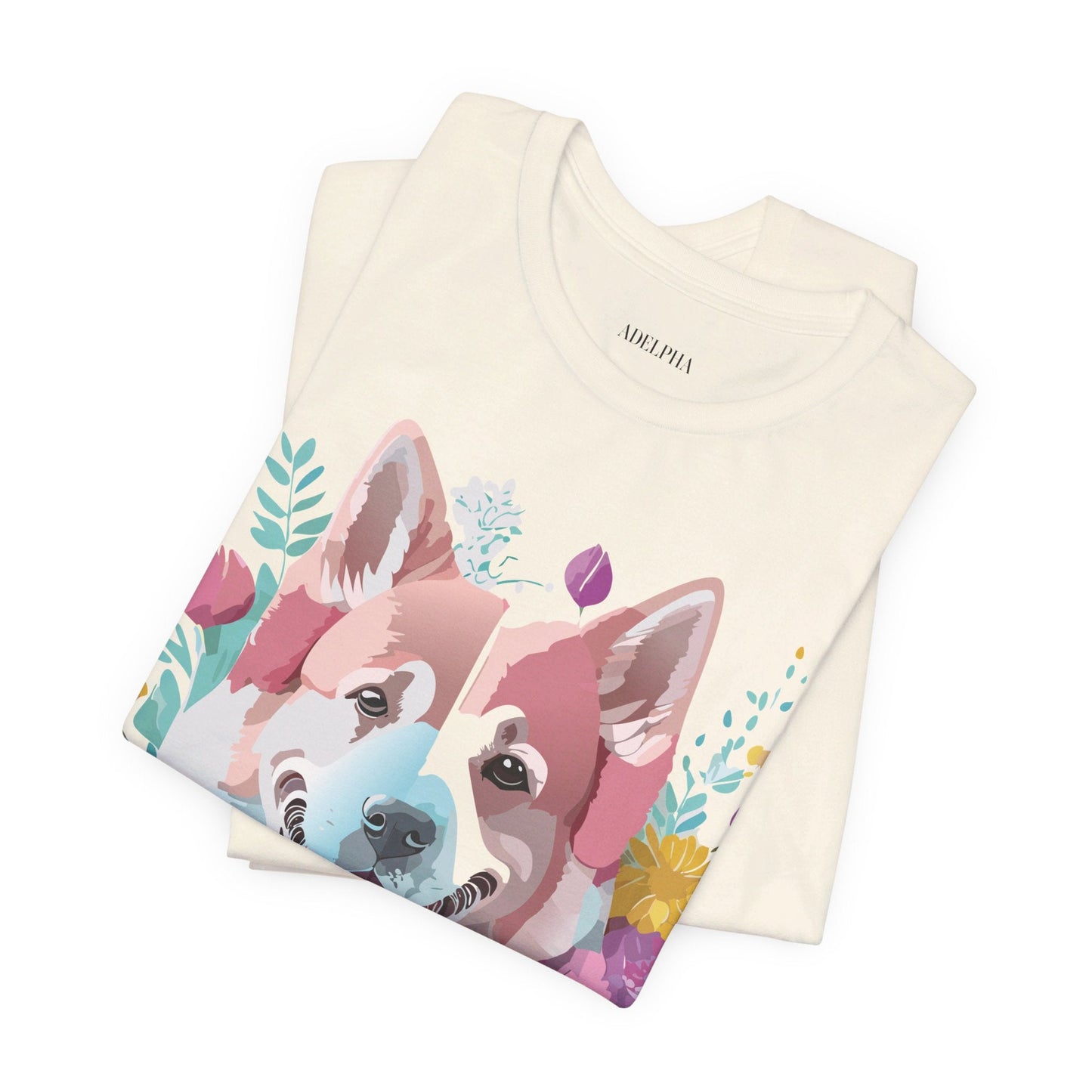 Unisex Graphic Dog Shirt Vintage Inspired Tee With Adelpha Artwork Short Sleeve Tee