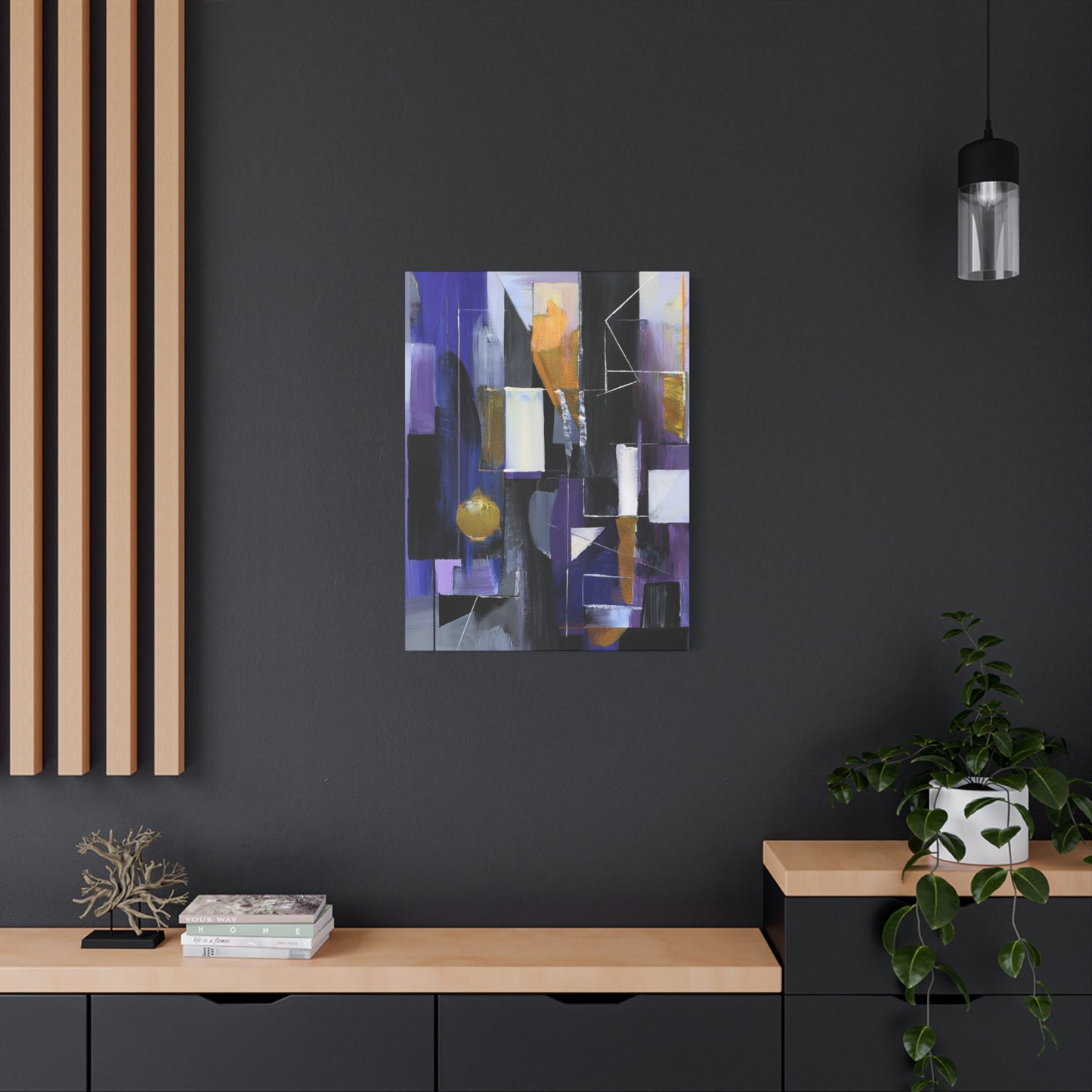 Purple Abstract Painting Print Canvas 20x24,20x30,24x30, 24x32,24x36,30x40, 32x48,36x48,40x60 Pine-Wood Inner Frame ABS-31