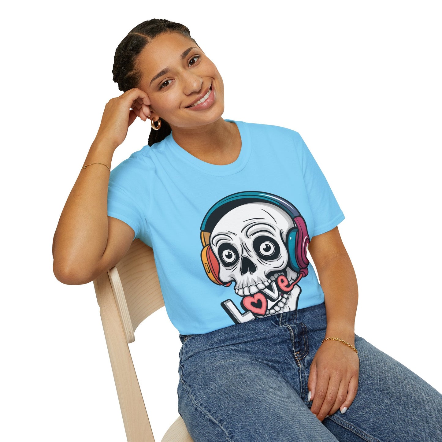 Skull Tee Shirt Unisex Skeleton Shirt With Skull Artwork Gildan Softstyle Cotton Tee