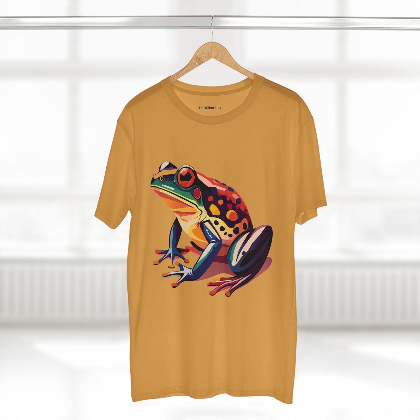 Unisex Frog Animal Shirt Art Tee By Retro2Nova Premium Cotton Staple Tee With Original Custom Artwork