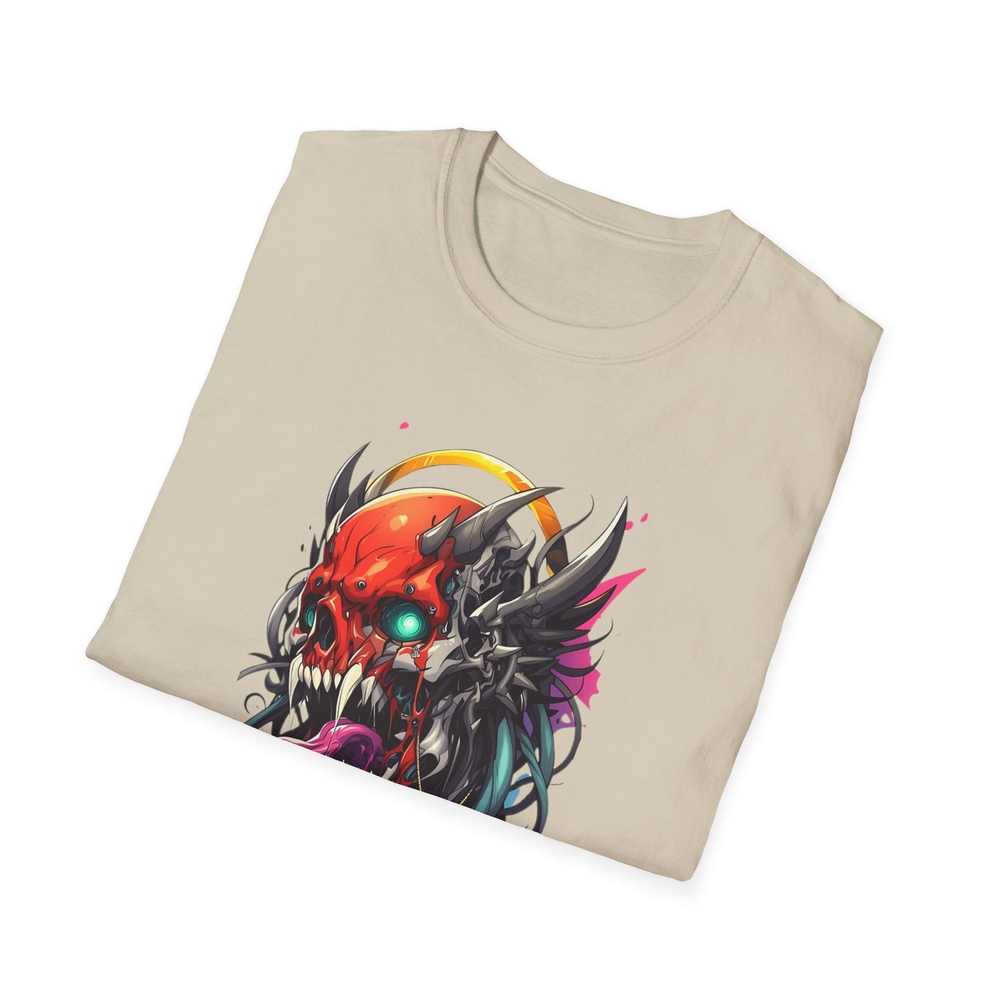 Skull Tee Shirt Unisex Skeleton Art Design Gildan Softstyle 64000 100 Percent Ring Spun Cotton