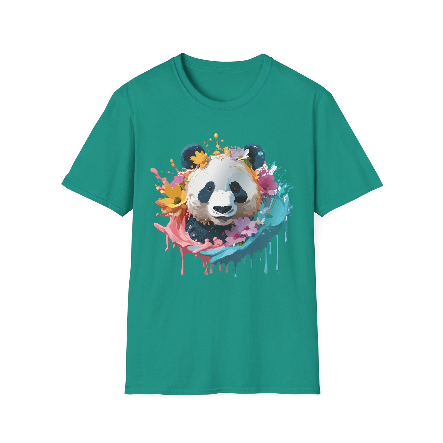 Unisex Panda Shirt Softstyle Tee 100 Percent Ring Spun Cotton Casual Animal Print