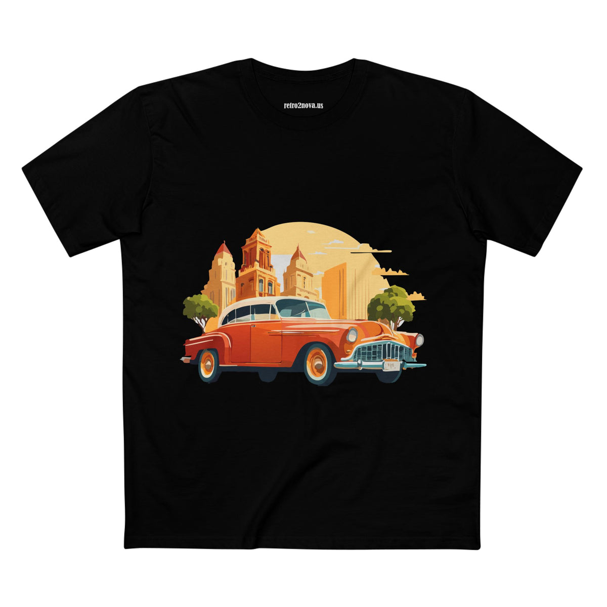 Retro Car Vintage Graphic Tee Staple Unisex 100 Cotton Tee Shirt - RC-21