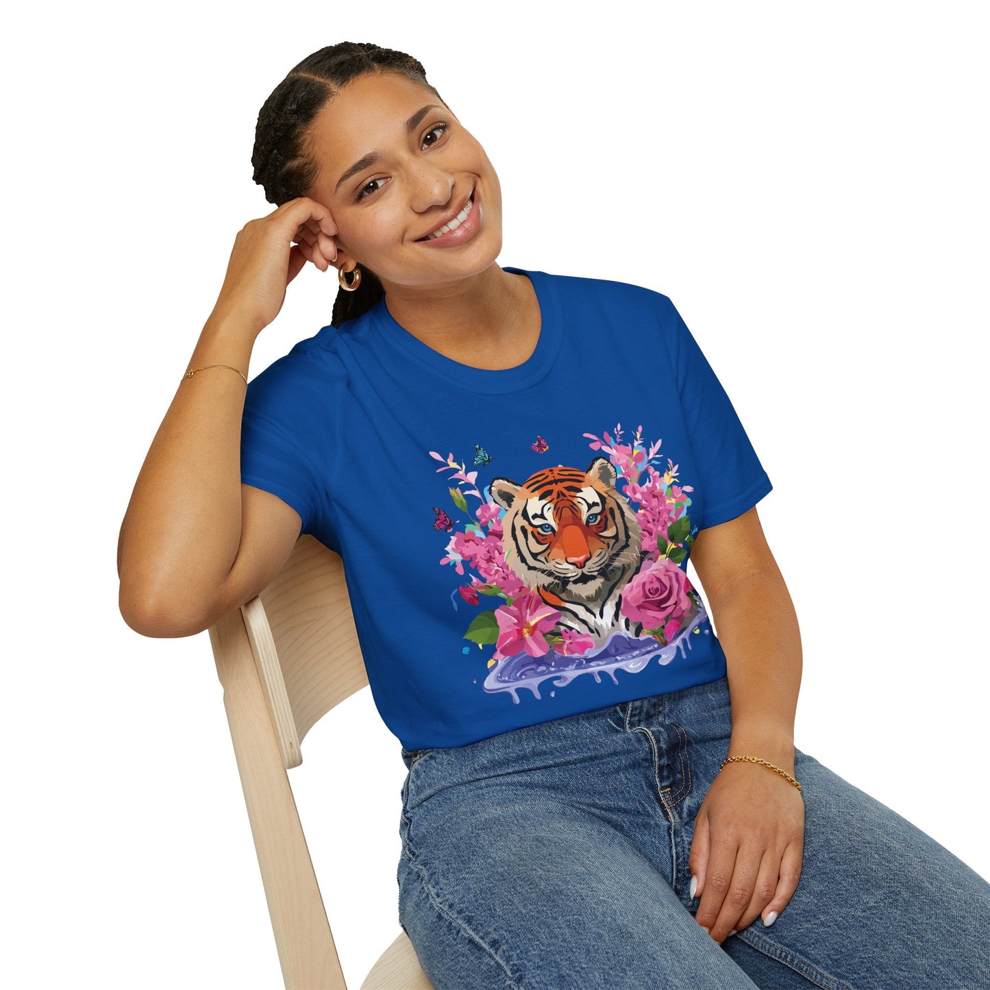 Tiger Shirt Unisex Gildan Softstyle Cotton Tee 100 Percent Ring Spun Comfort