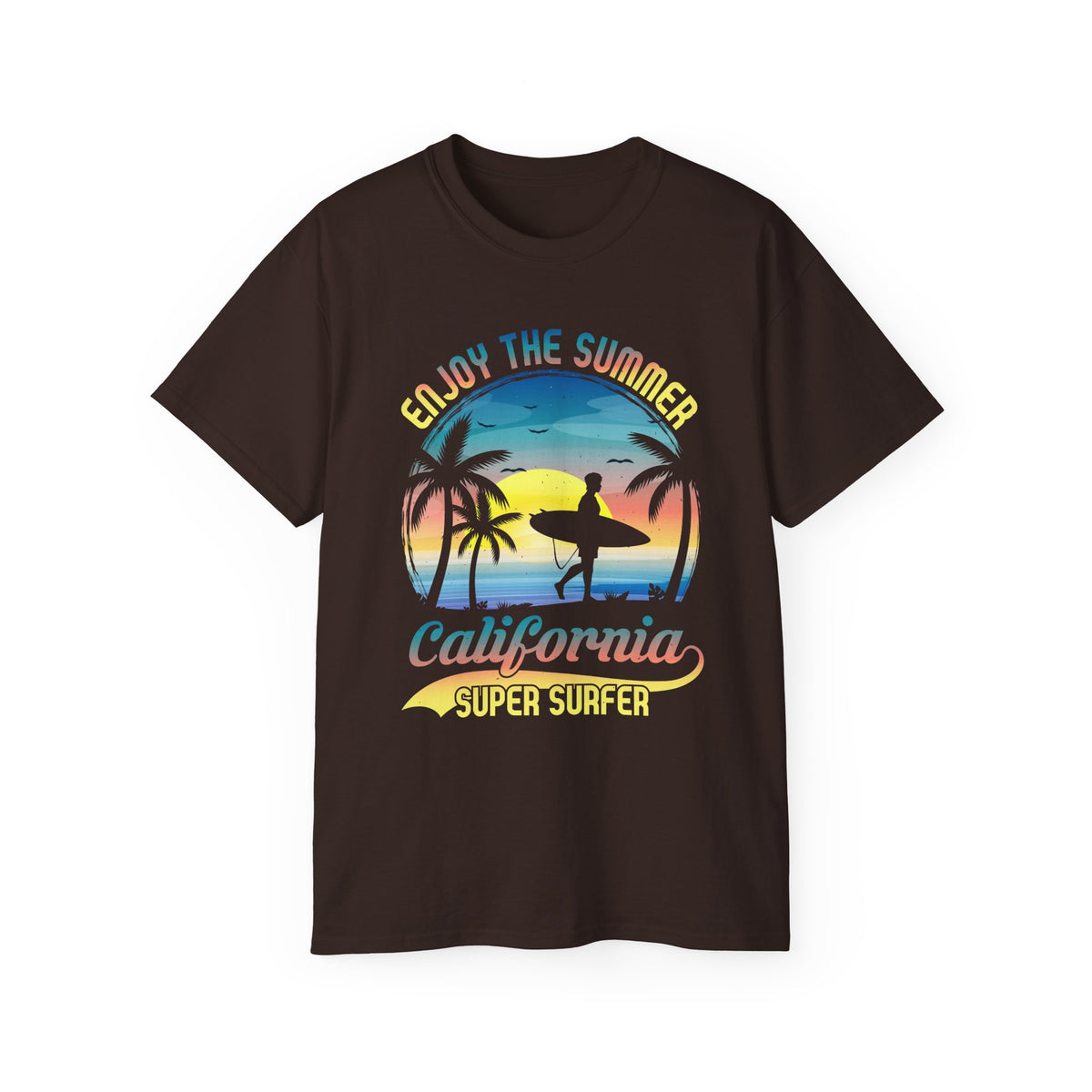 California Super Surfer Enjoy the Summer T-Shirt | Surf Sunset Tee