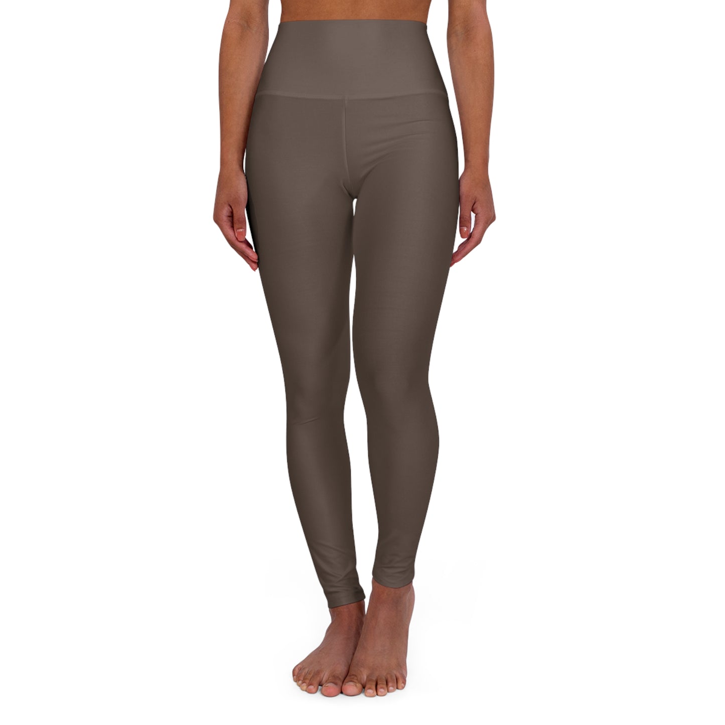 Ash Brown Women High-Waisted Yoga Leggings Seamless Sculpting Poly-Span Activewear