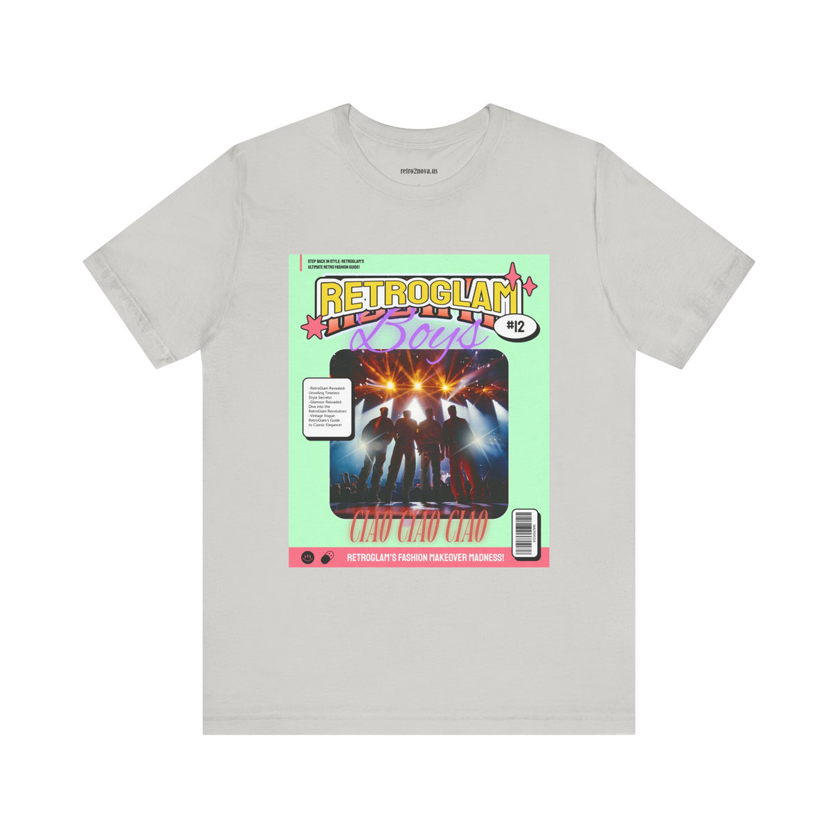 Magazine Cover Graphic Unisex Cotton Bella+Canvas Tee with Retro Poster ab28
