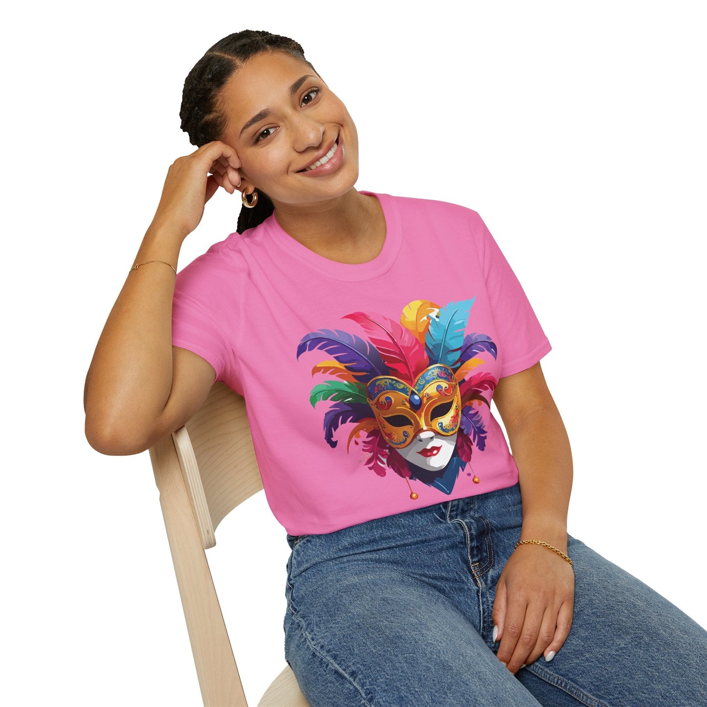 Mask Graphic Unisex Cotton Masquerade Design Artwork Tee 9