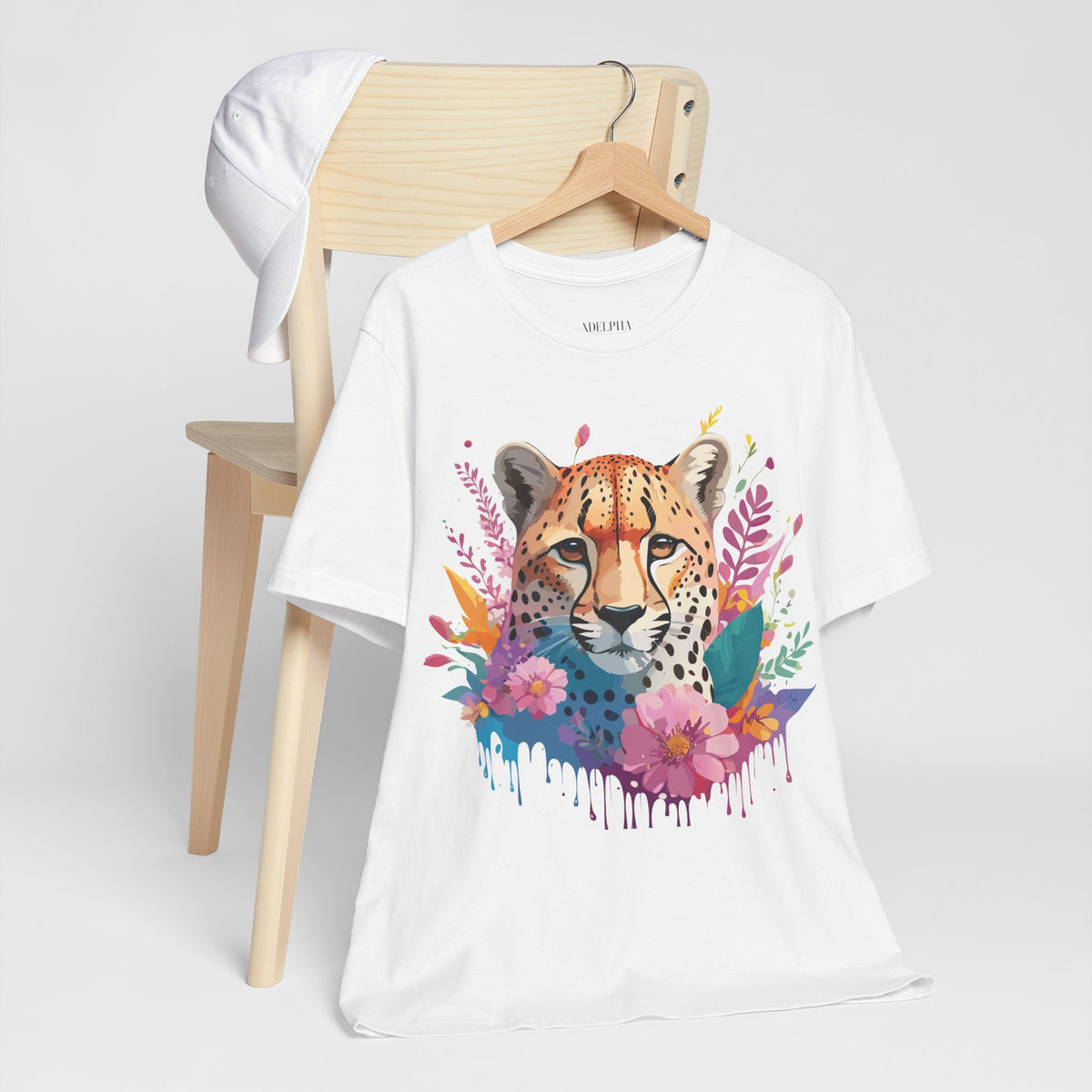 Cheetah Graphic Unisex Cotton Bella+Canvas Tee with Art Animal Design e10