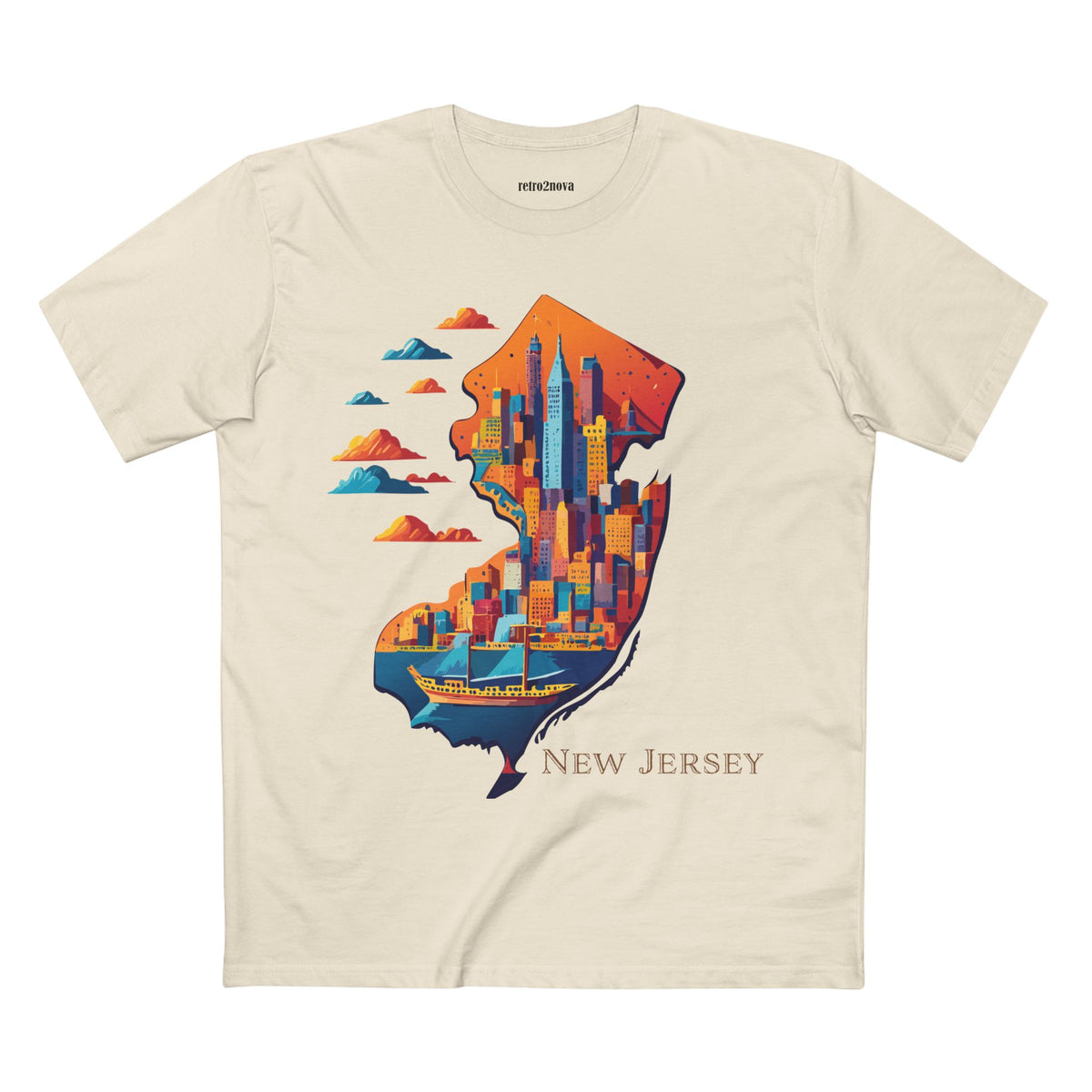 New Jersey Skyline silhouette T-Shirt | State Outline Cityscape Tee