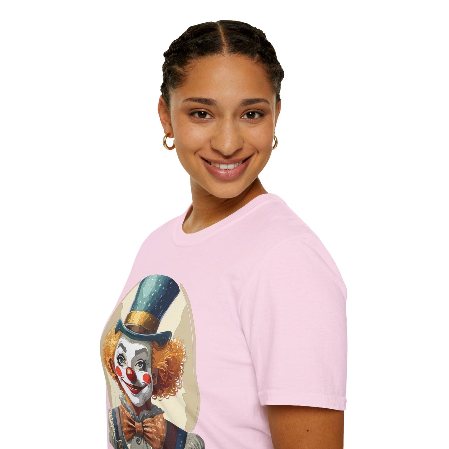 Clown Shirt Unisex T Shirt With Clown Circus Theme Funny Man Shirt Gildan Softstyle 64000
