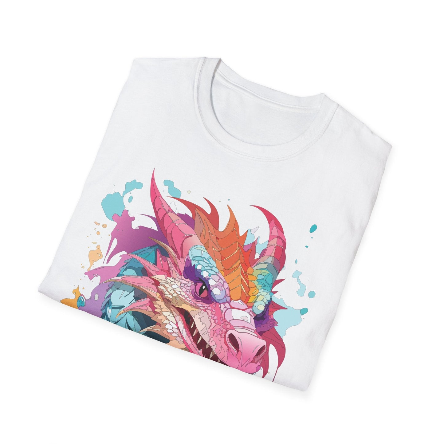 Dragon Graphic Tee Unisex Gildan Softstyle Cotton Shirt With Animal Art Design 64000