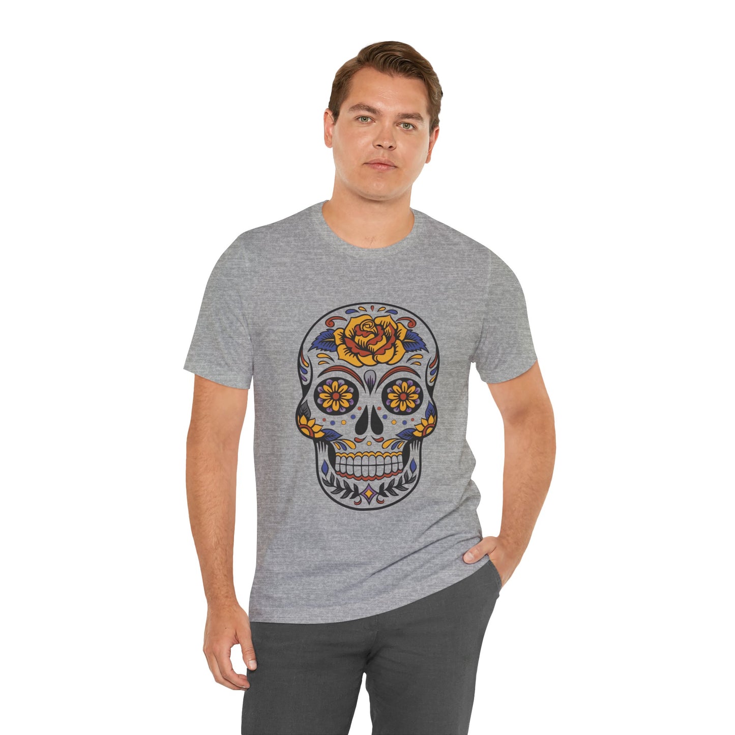 Unisex Cotton Tee Shirt with Skull