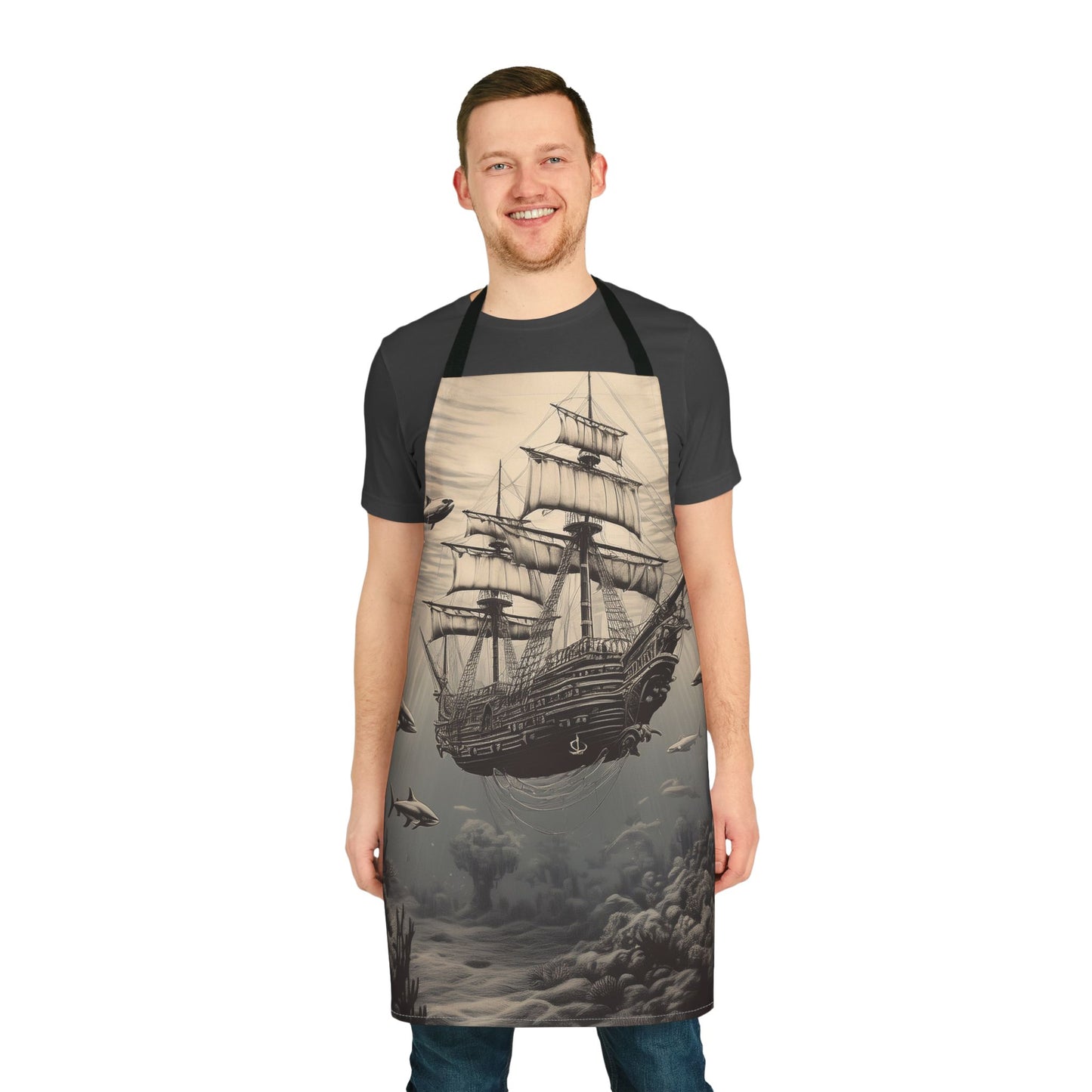 Ship 100% Polyester Stain-resistant 31.5 x 25.6 | Art Print Canvas Apron 4