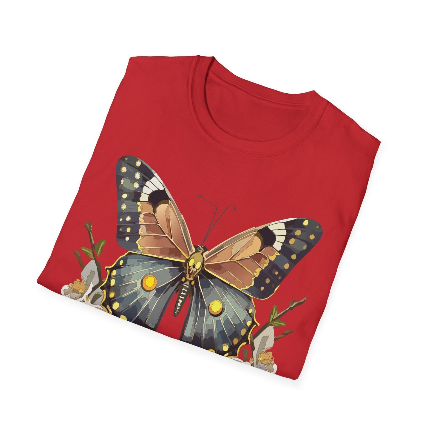 Butterfly Shirt Unisex Gildan Softstyle T Shirt Monarch Butterfly Tee 100 Percent Ring Spun Cotton
