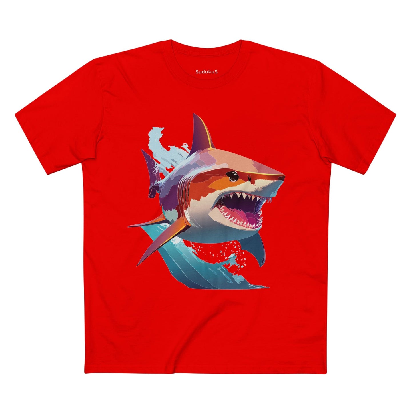 Shark Graphic Unisex 100 Cotton Staple Tee with Animal Design Artwork 10