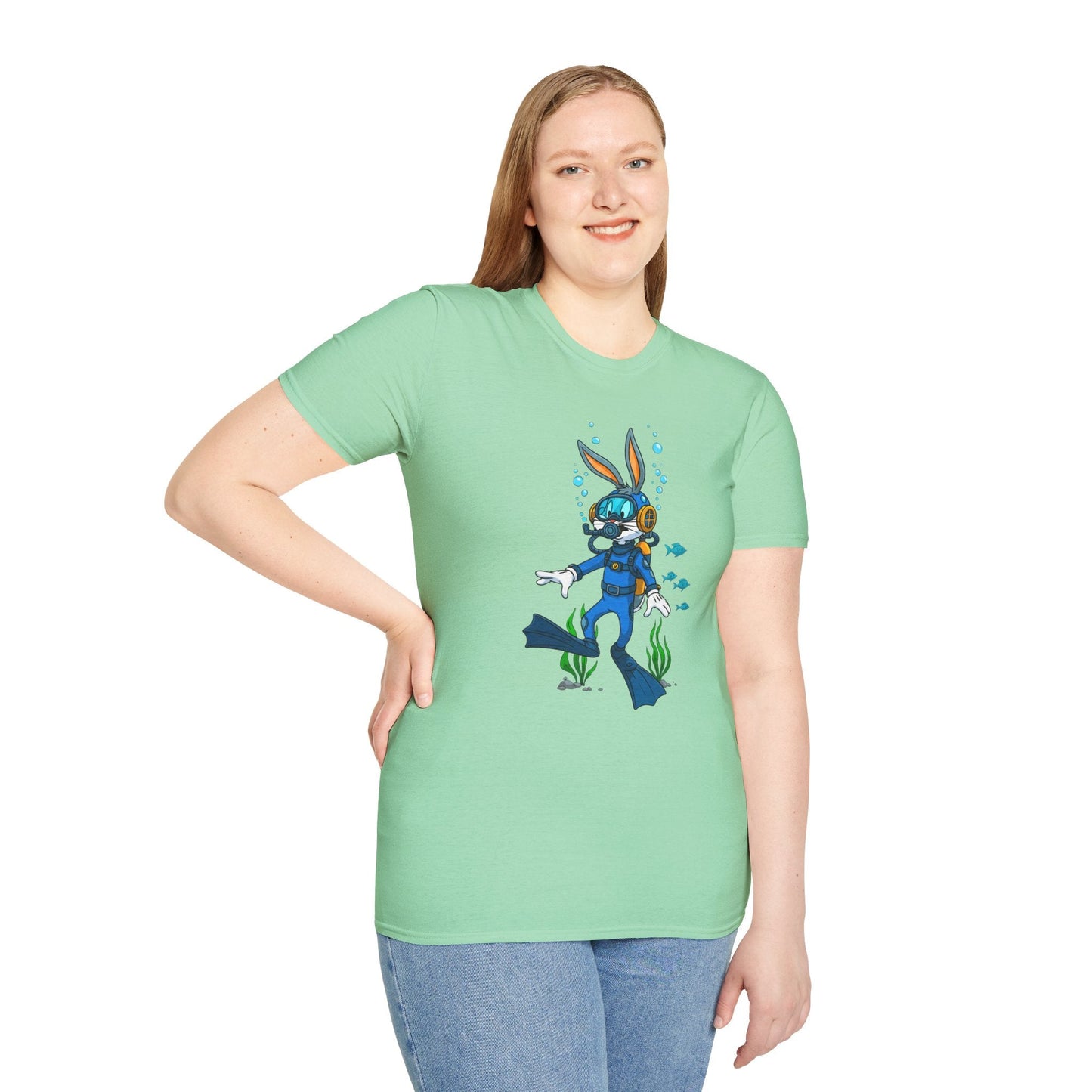 Cartoon Bunny Graphic Unisex Cotton Animal Animation Artwork Design Tee 18