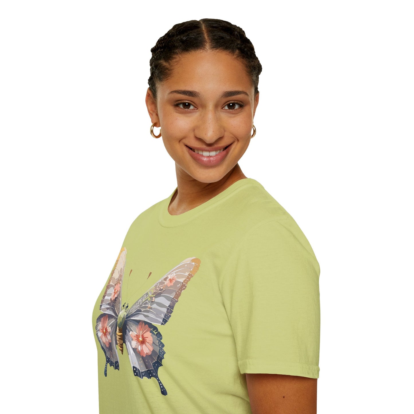 Butterfly T Shirt Unisex Monarch Design Gildan Softstyle 64000 100 Percent Ring Spun Cotton