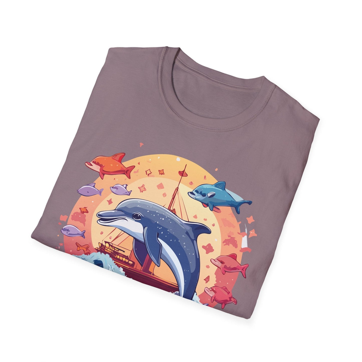 Dolphin Shirt Unisex Softstyle Cotton Tee 100 Percent Ring Spun Lightweight Breathable