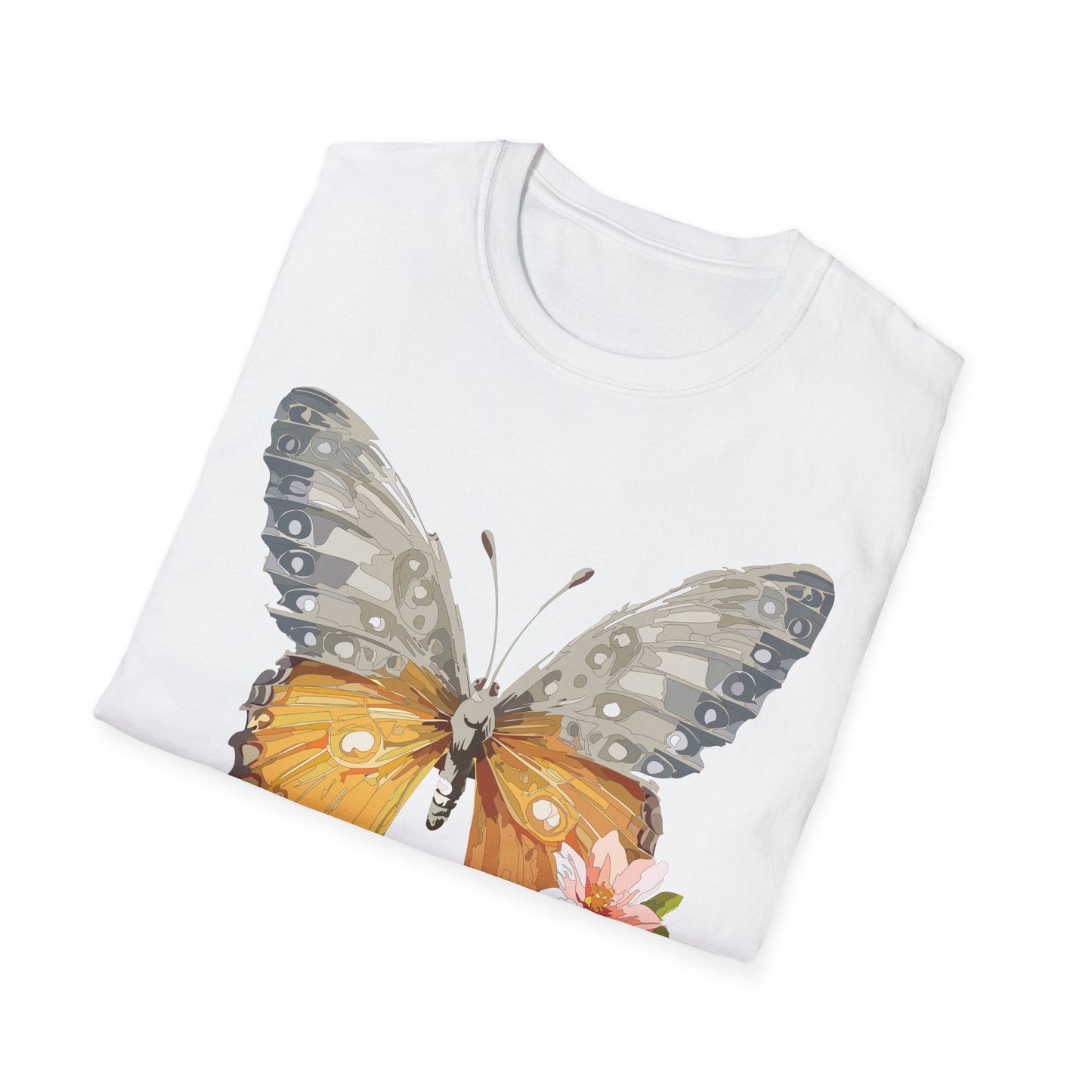 Unisex Butterfly T Shirt Monarch Print Softstyle Cotton Tee Gildan 64000 Lightweight Comfort